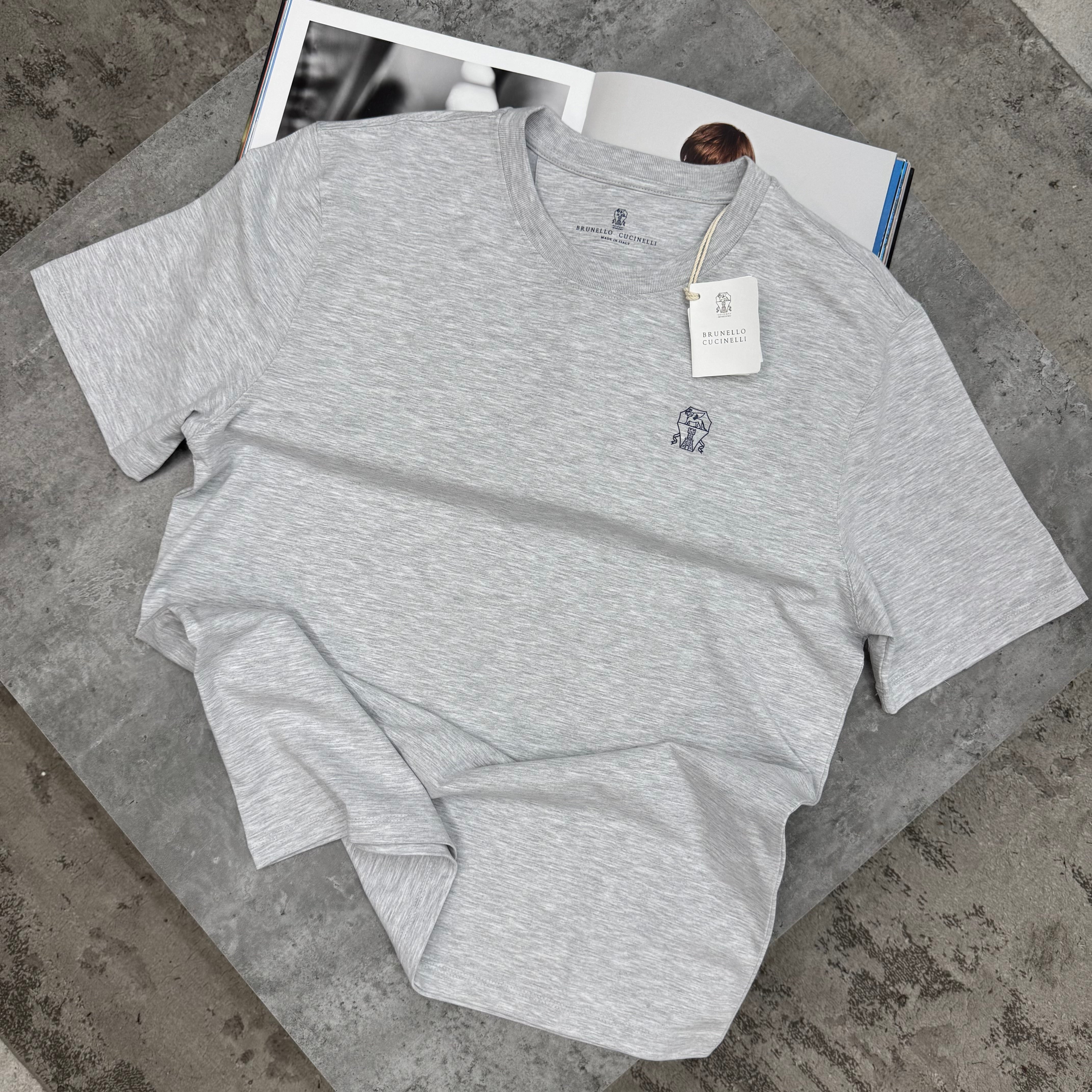BRUNELLO - T-SHIRT - GREY