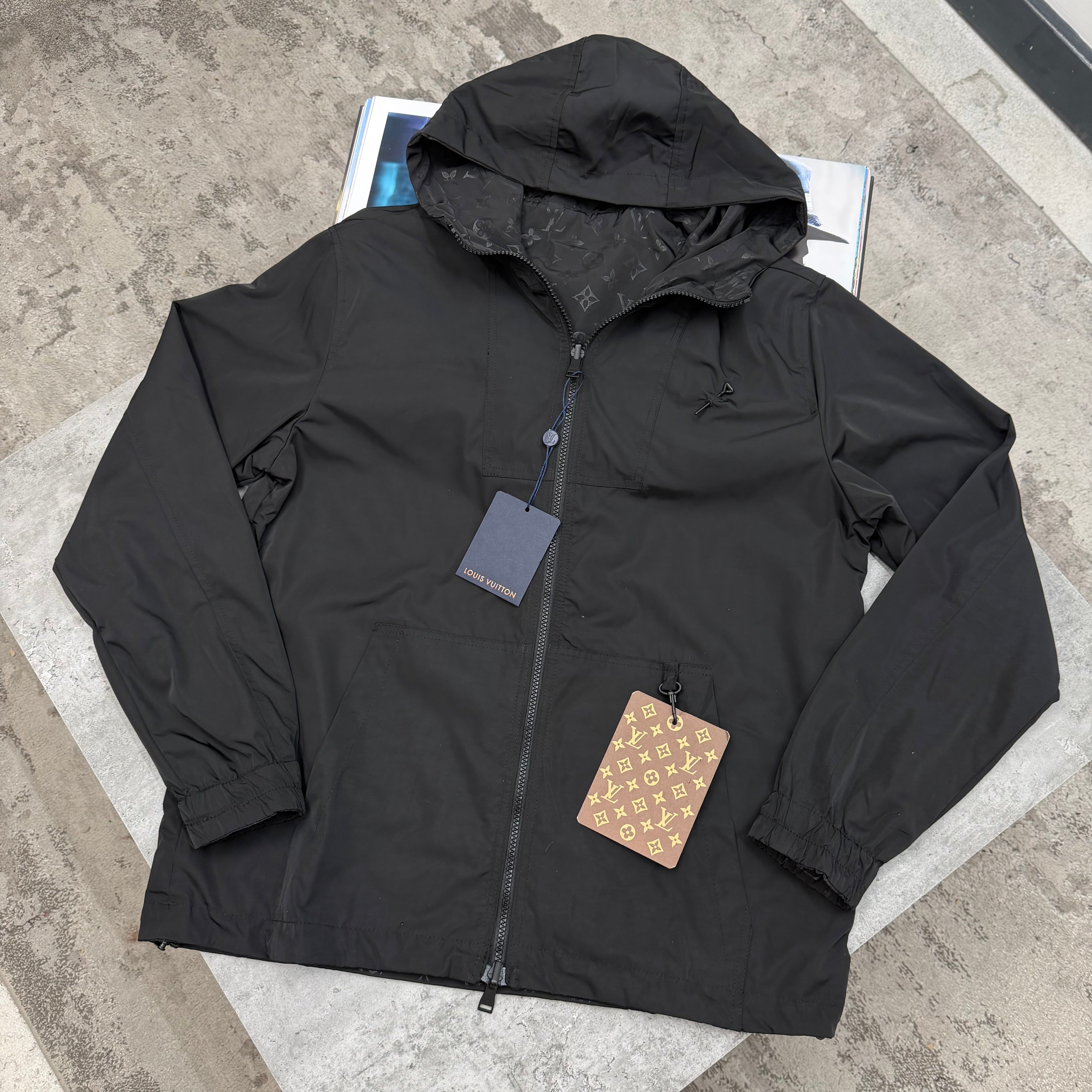 LVE - REVERSIBLE MONOGRAM JACKET - BLACK
