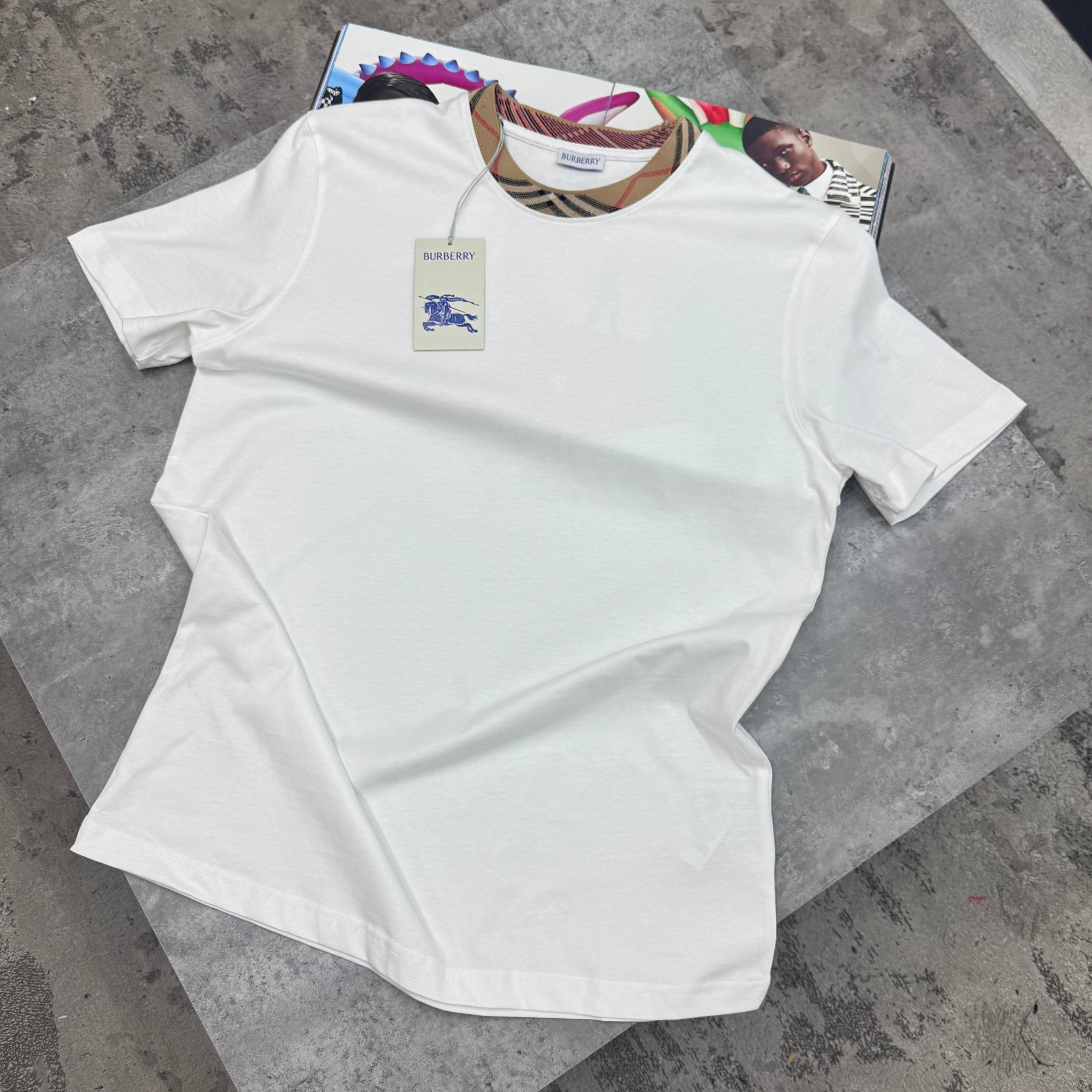 BURB - COLLAR PRINT T-SHIRT - WHITE
