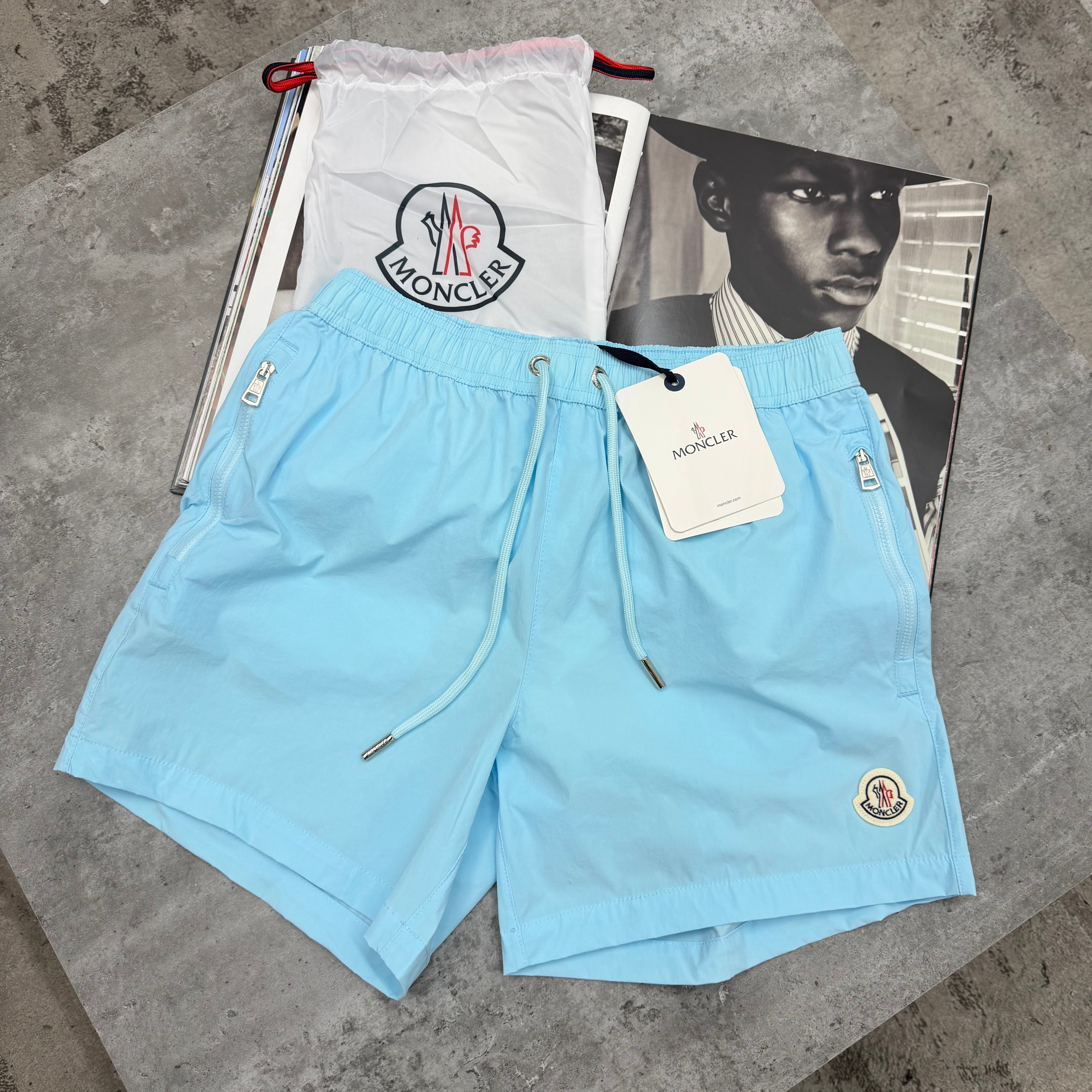 ZIPPED POCKET SWIMS - LIGHT BLUE