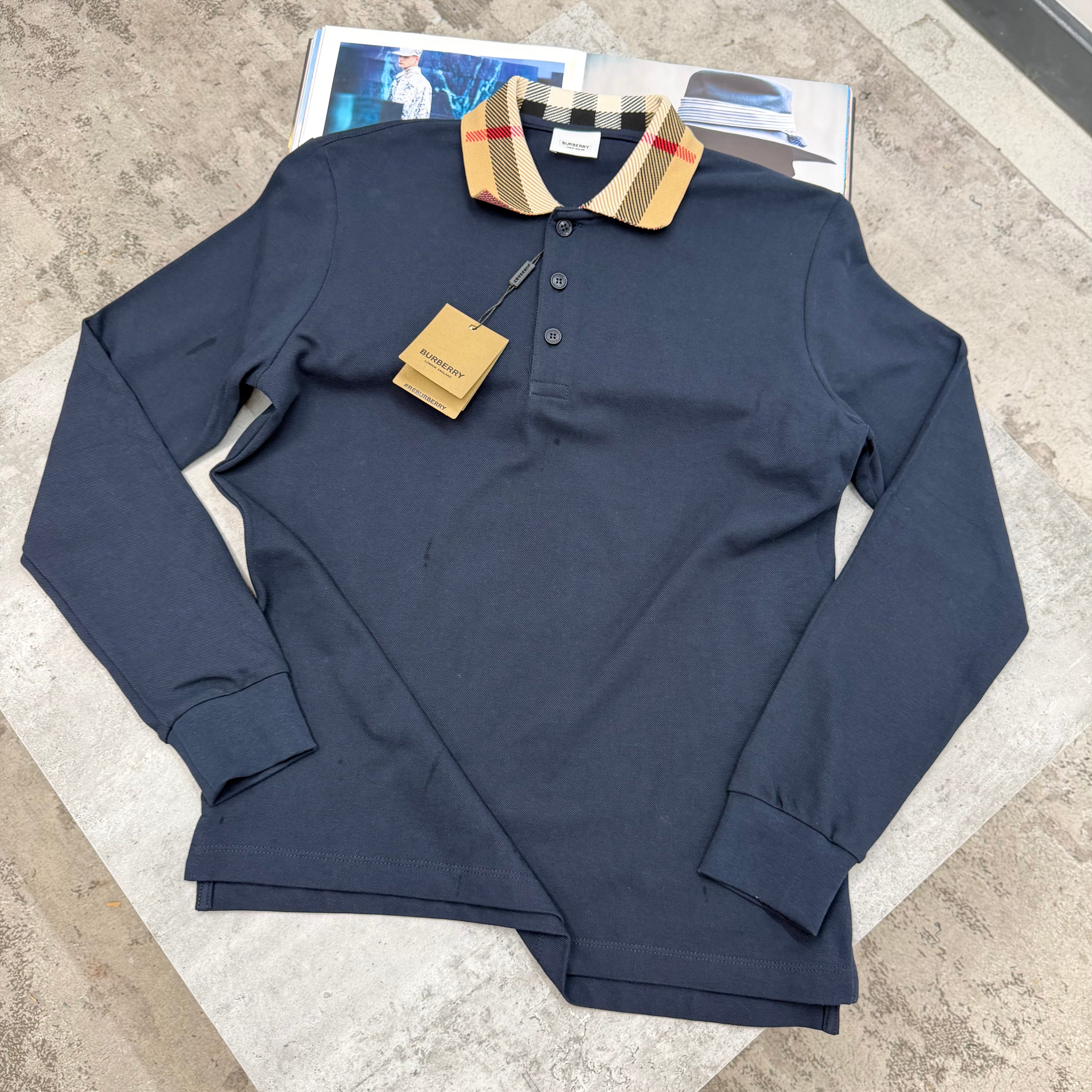 BURB - LONG SLEEVE POLO - NAVY