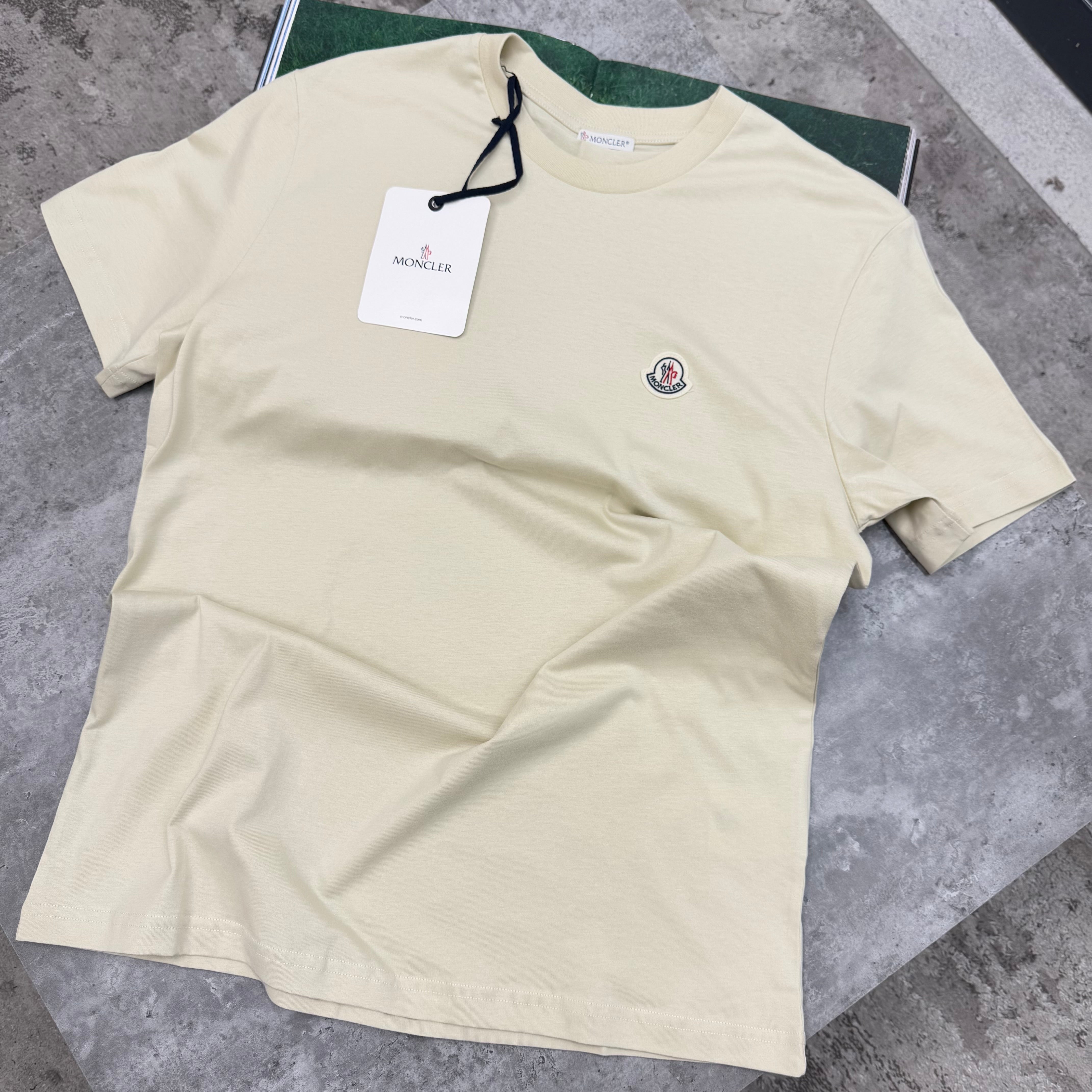 PLAIN LOGO T-SHIRT - BEIGE