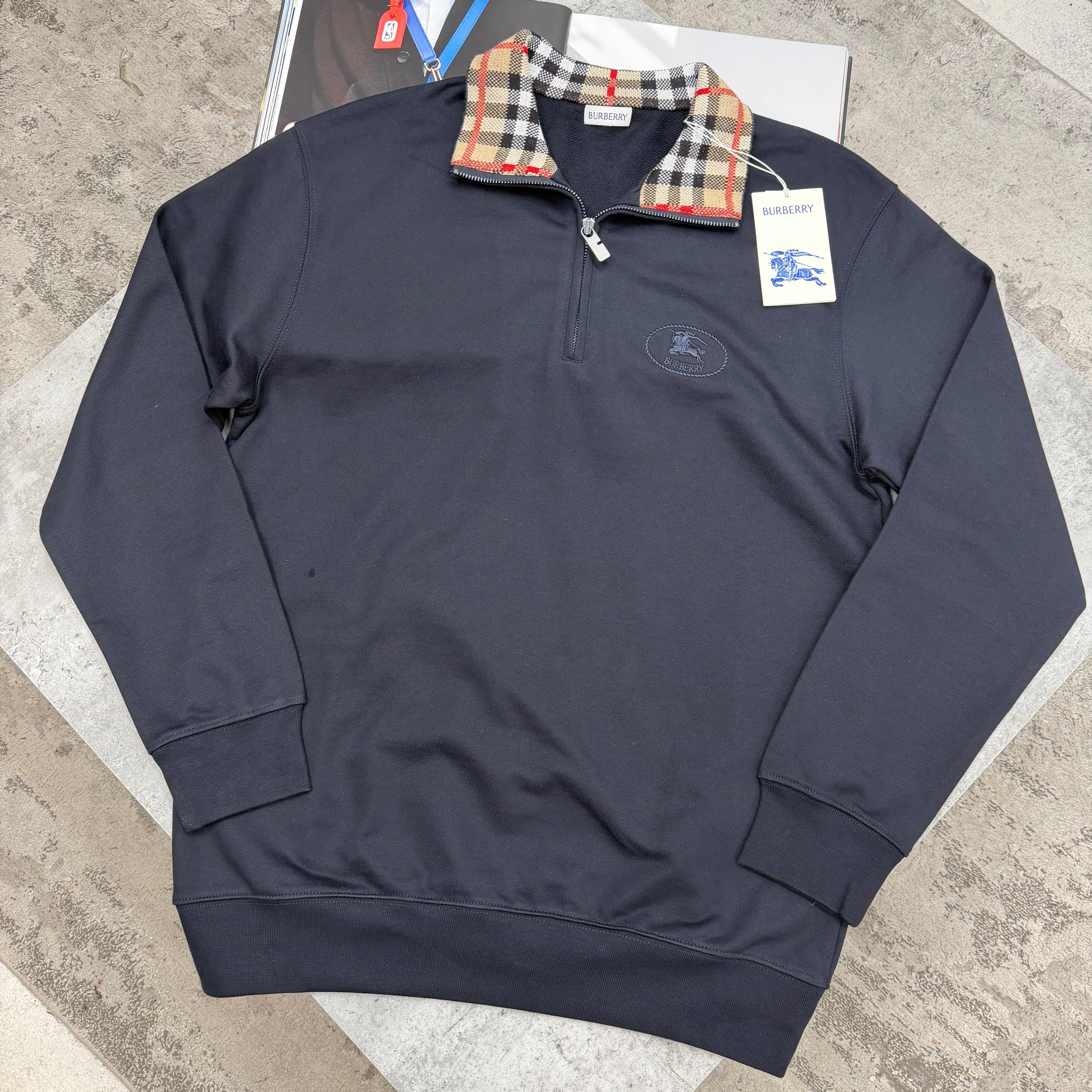 BURB - HALF ZIP JUMPER - NAVY