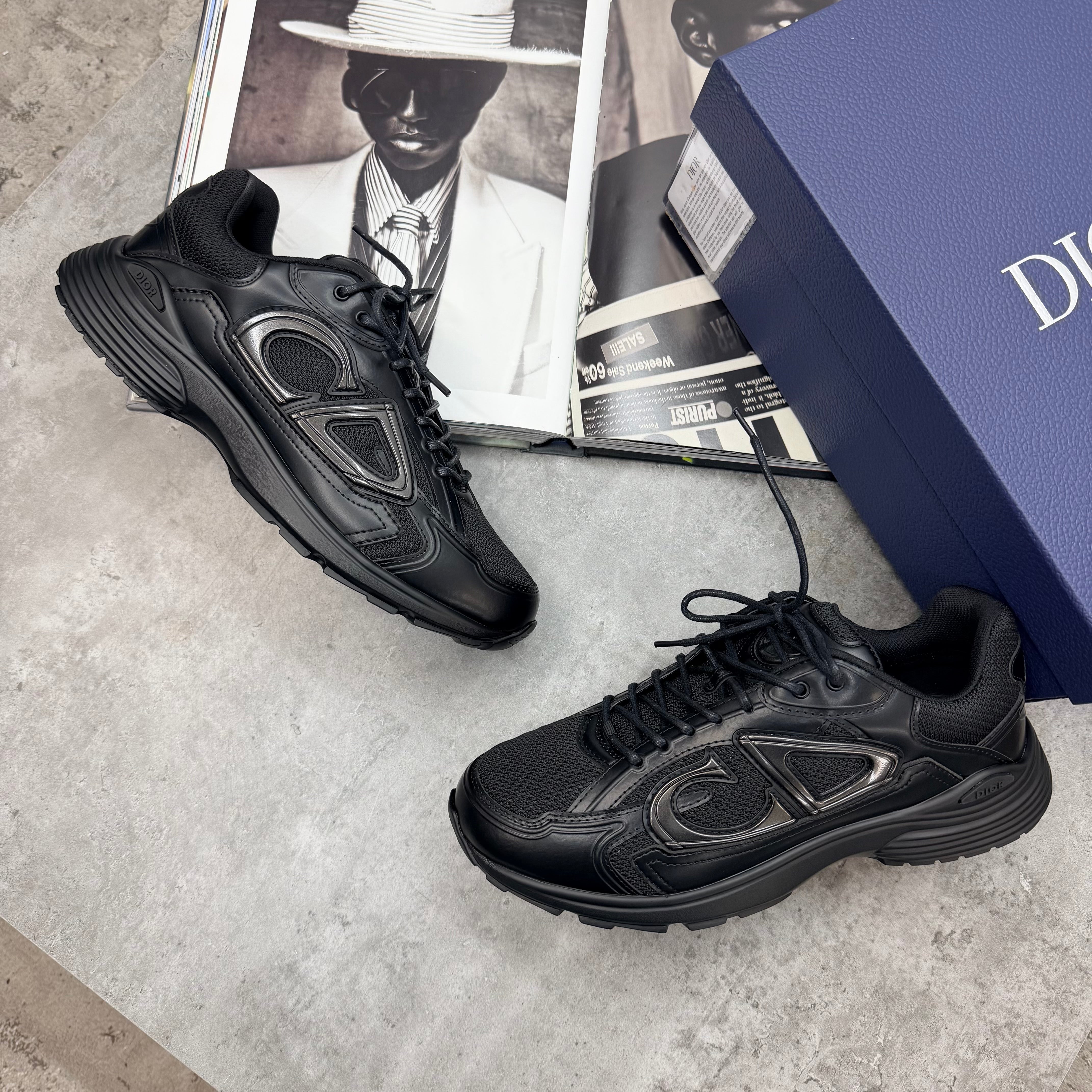 B30 - TRAINER - LEATHER BLACK