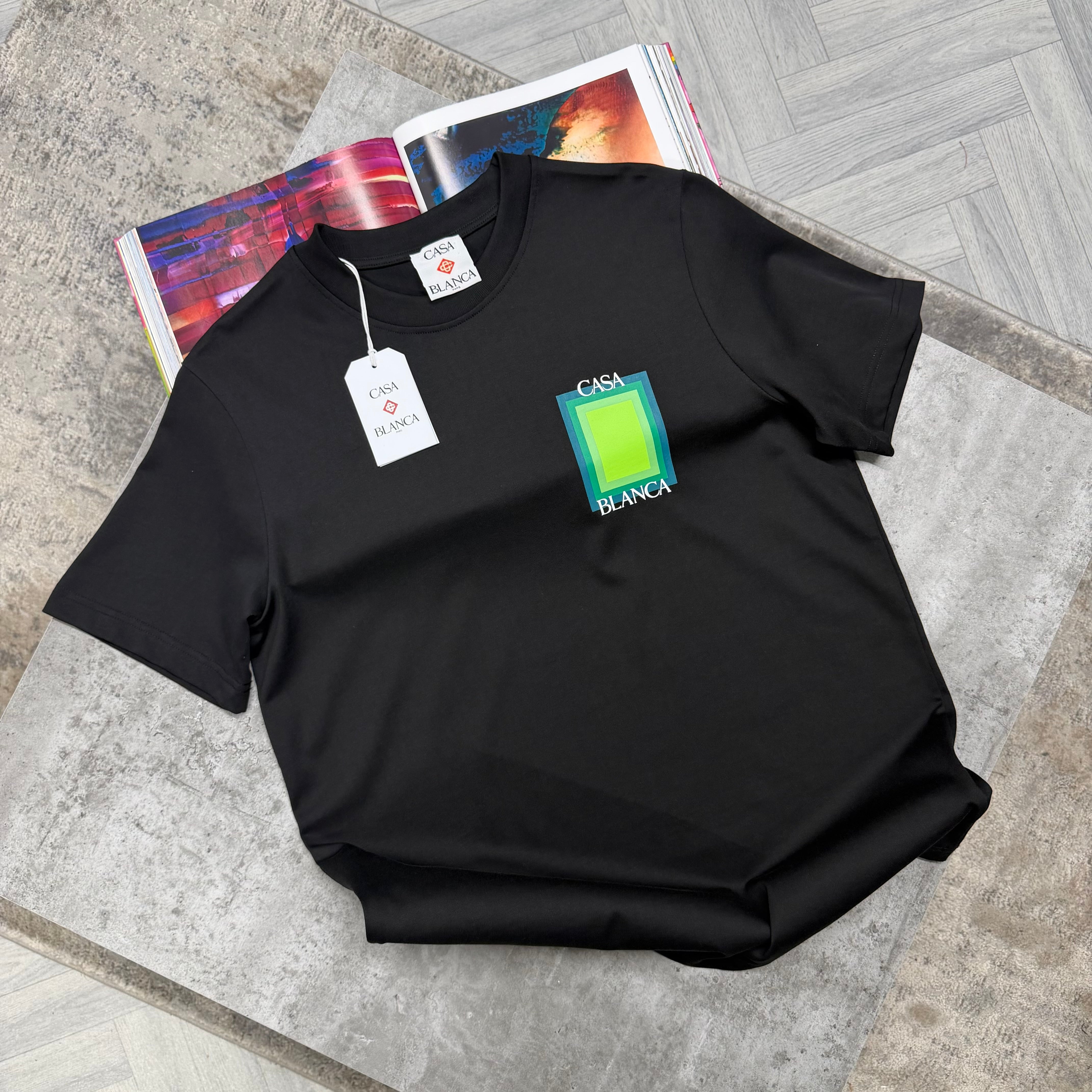 CB SQUARE LOGO T SHIRT - BLACK