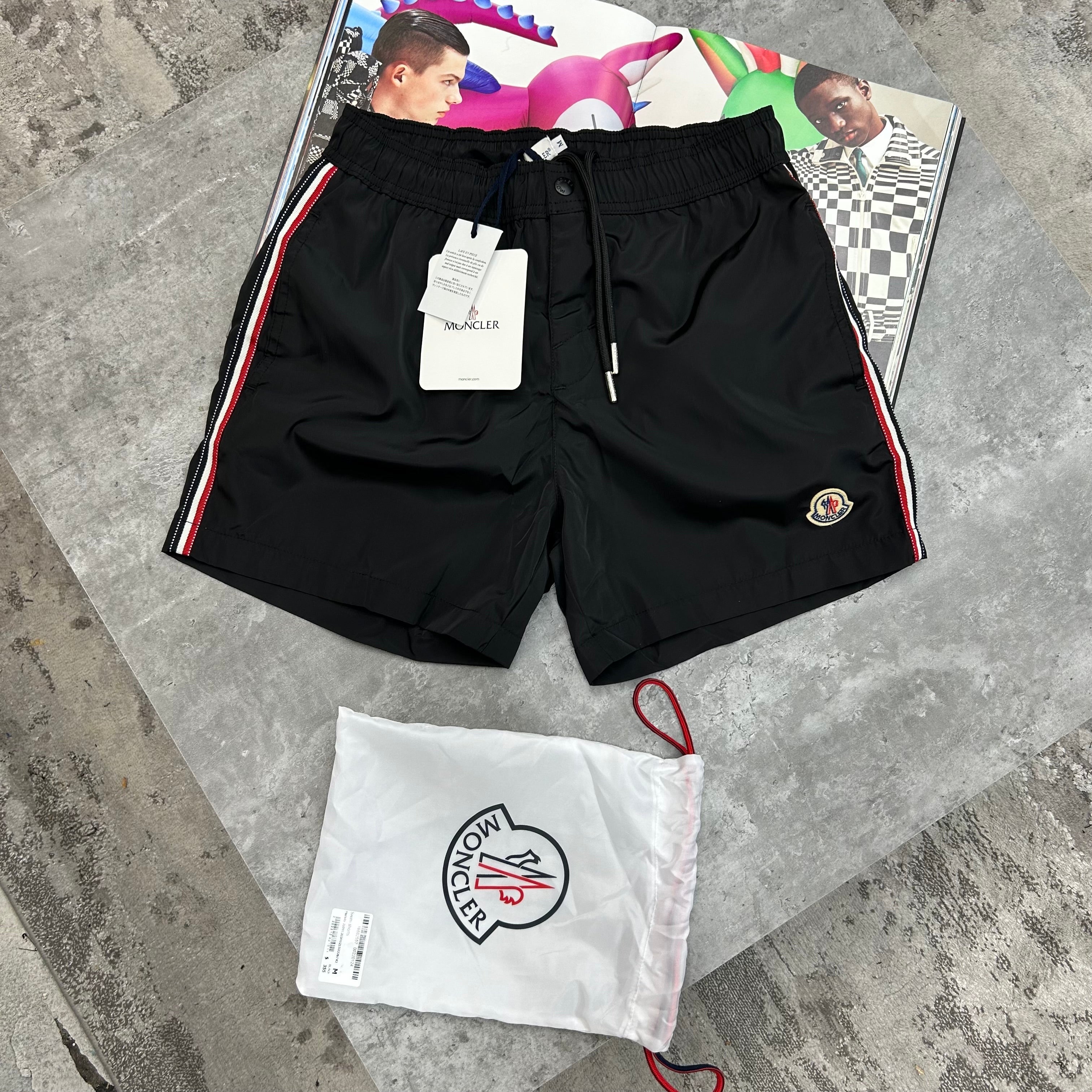 STRIPE BAGGED SWIMS - BLACK