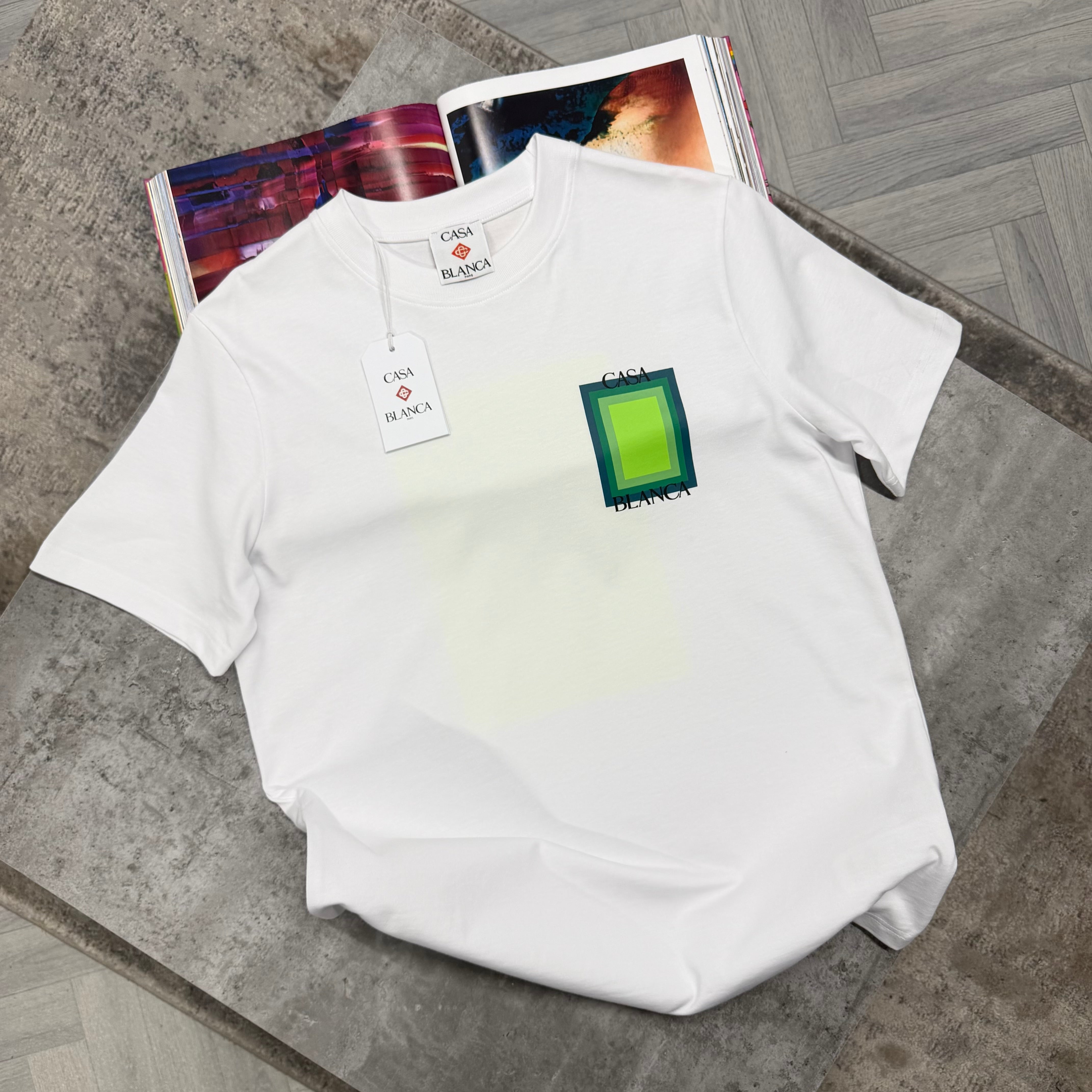 CB SQUARE LOGO T SHIRT - WHITE