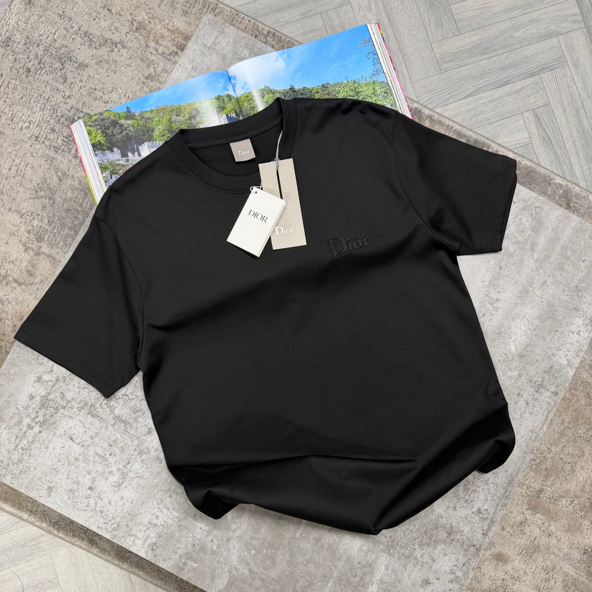 CD EMBROIDED LOGO T SHIRT - BLACK