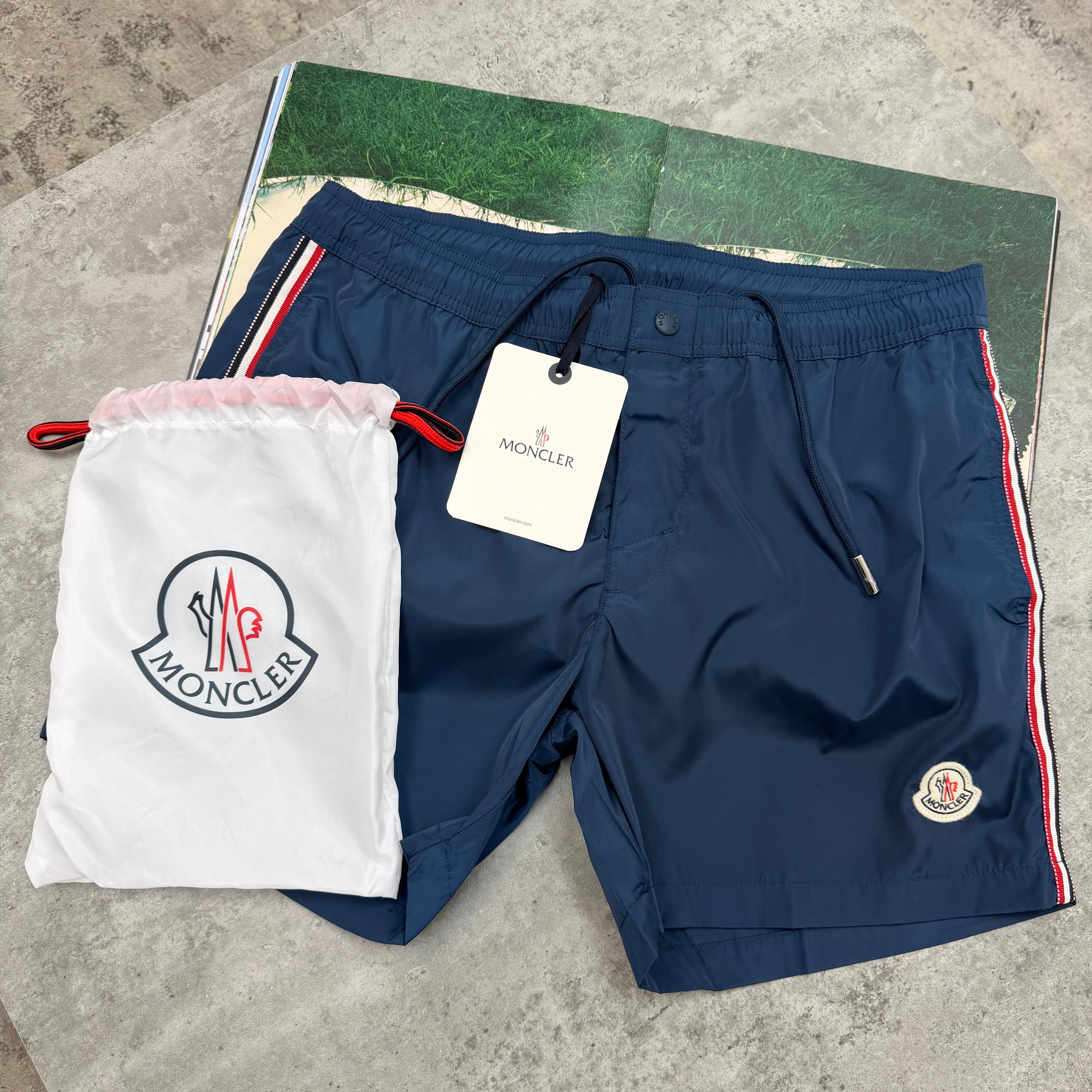 STRIPE BAGGED SWIMS - INDIGO