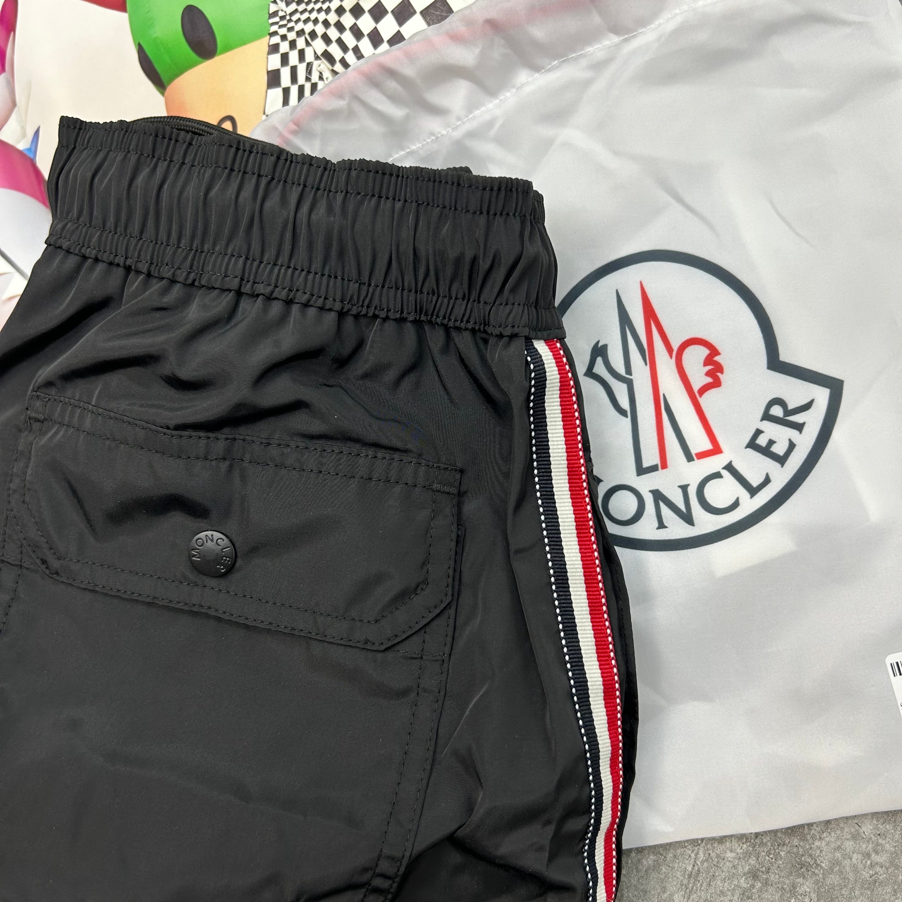 STRIPE BAGGED SWIMS - BLACK