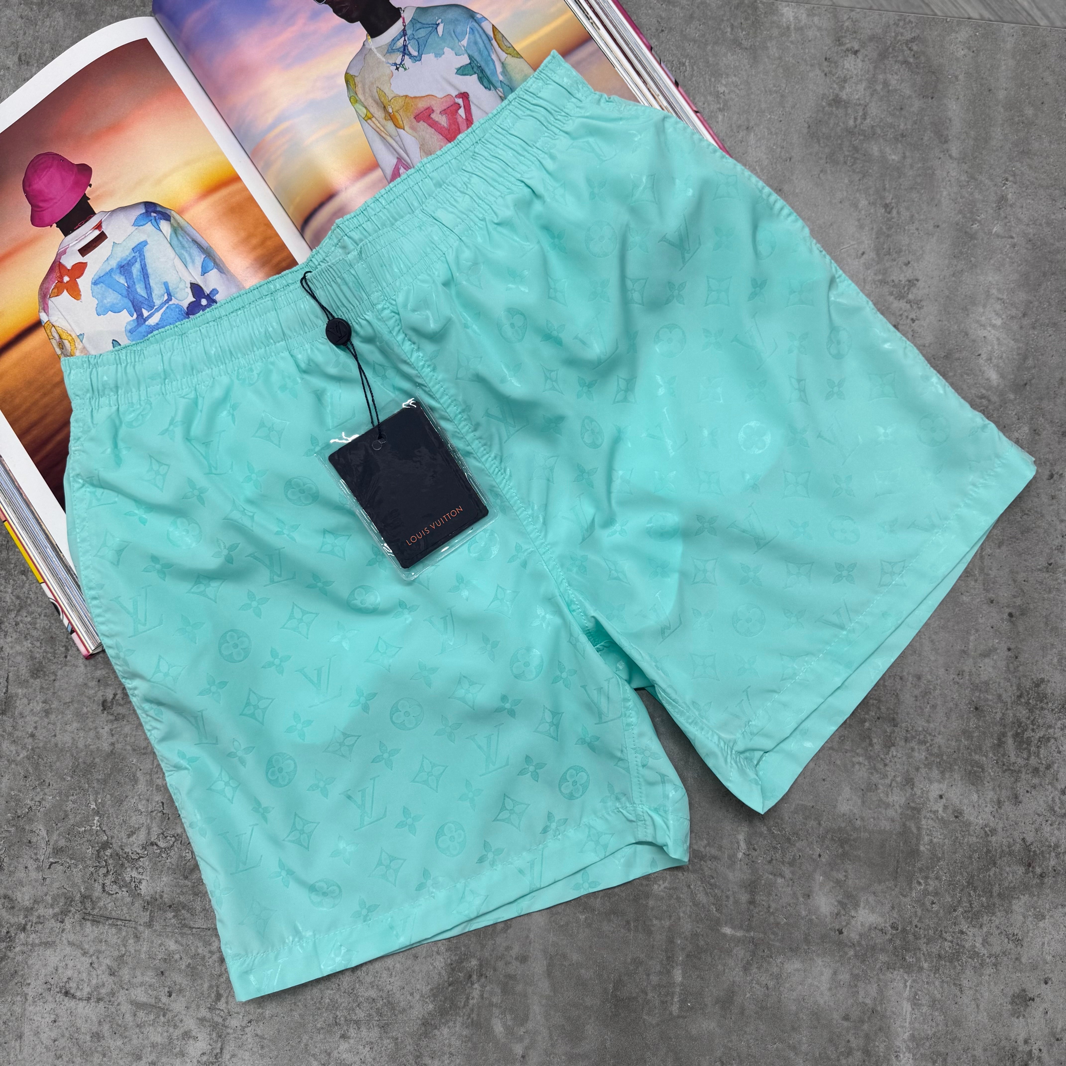 LVE MONOGRAM SWIM SHORTS - MINT