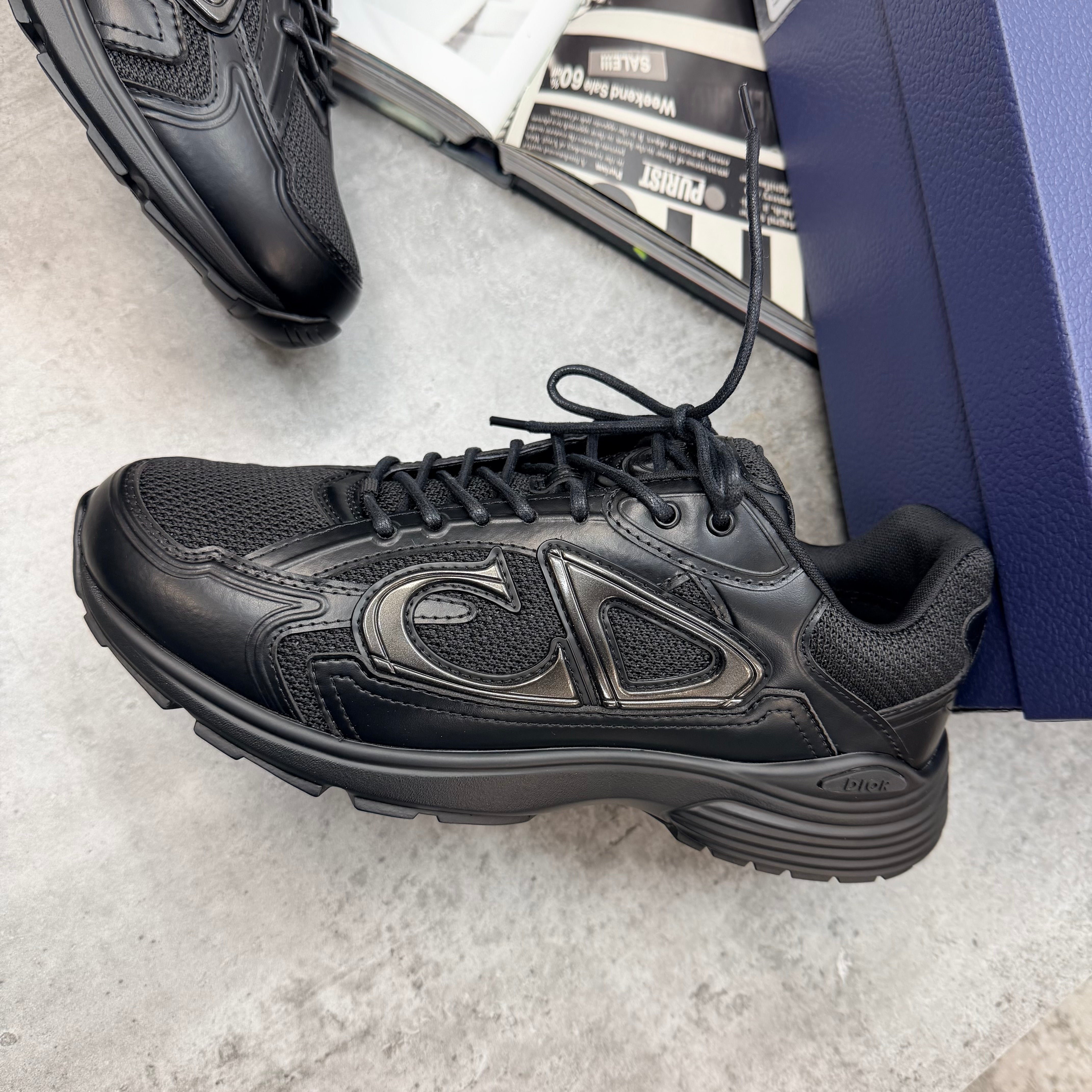 B30 - TRAINER - LEATHER BLACK