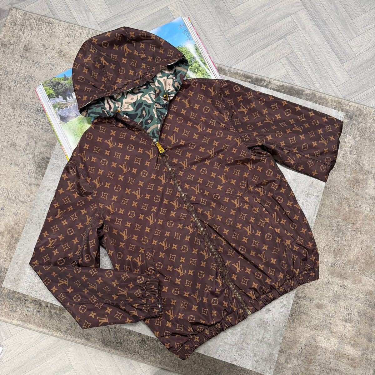 LVE REVERSIBLE JACKET - FOREST GREEN / BROWN