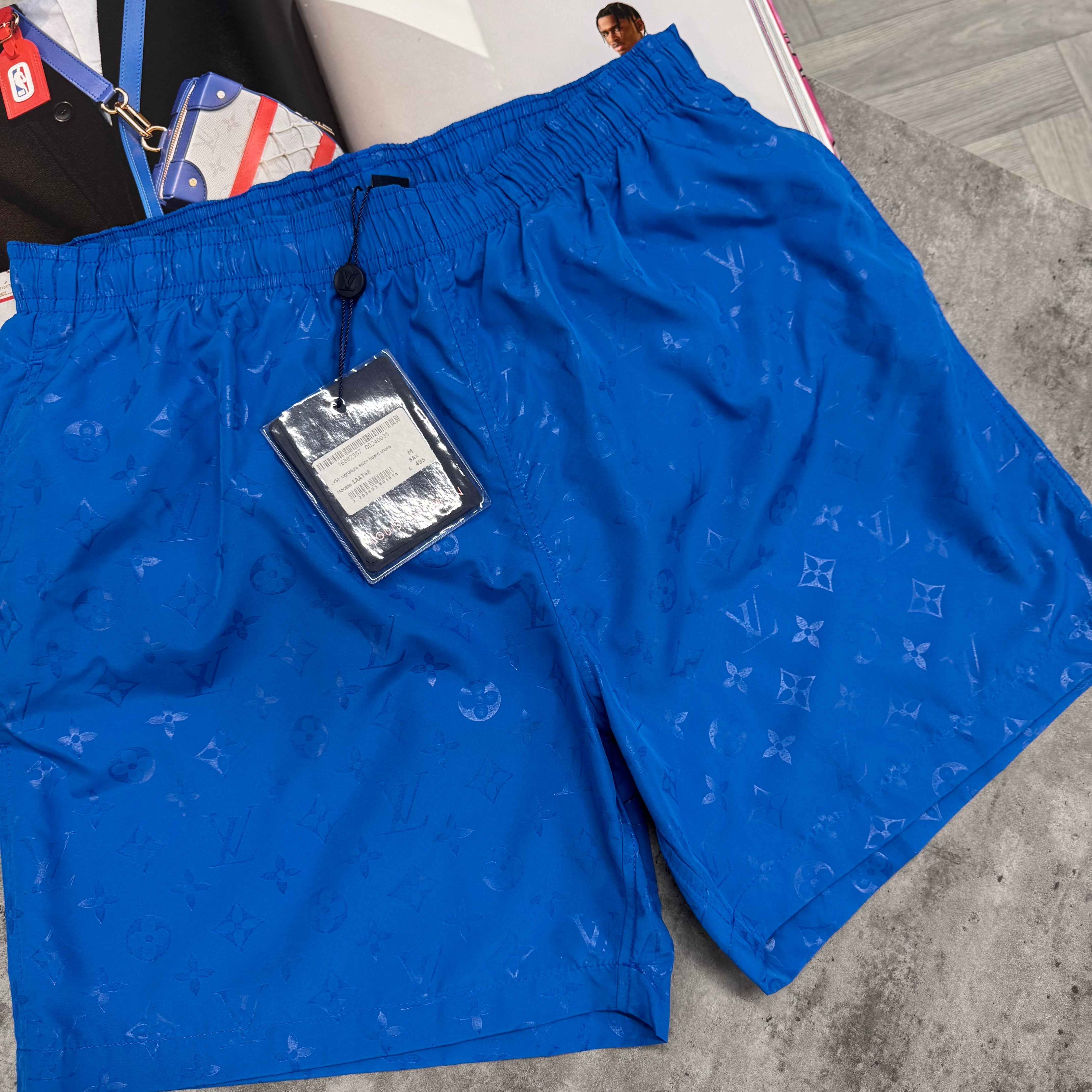 LVE MONOGRAM SWIM SHORTS - ROYAL BLUE