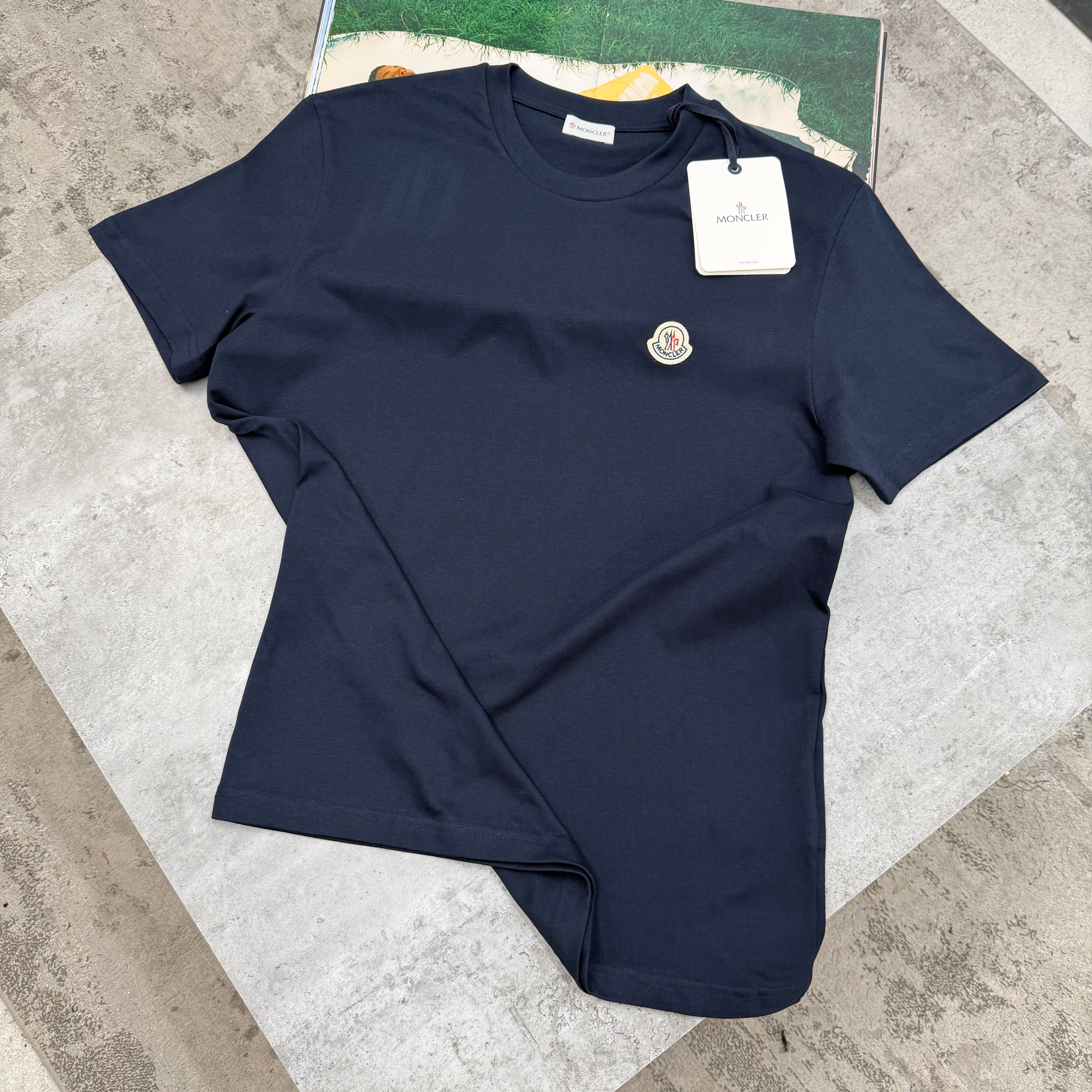 PLAIN LOGO T-SHIRT - NAVY