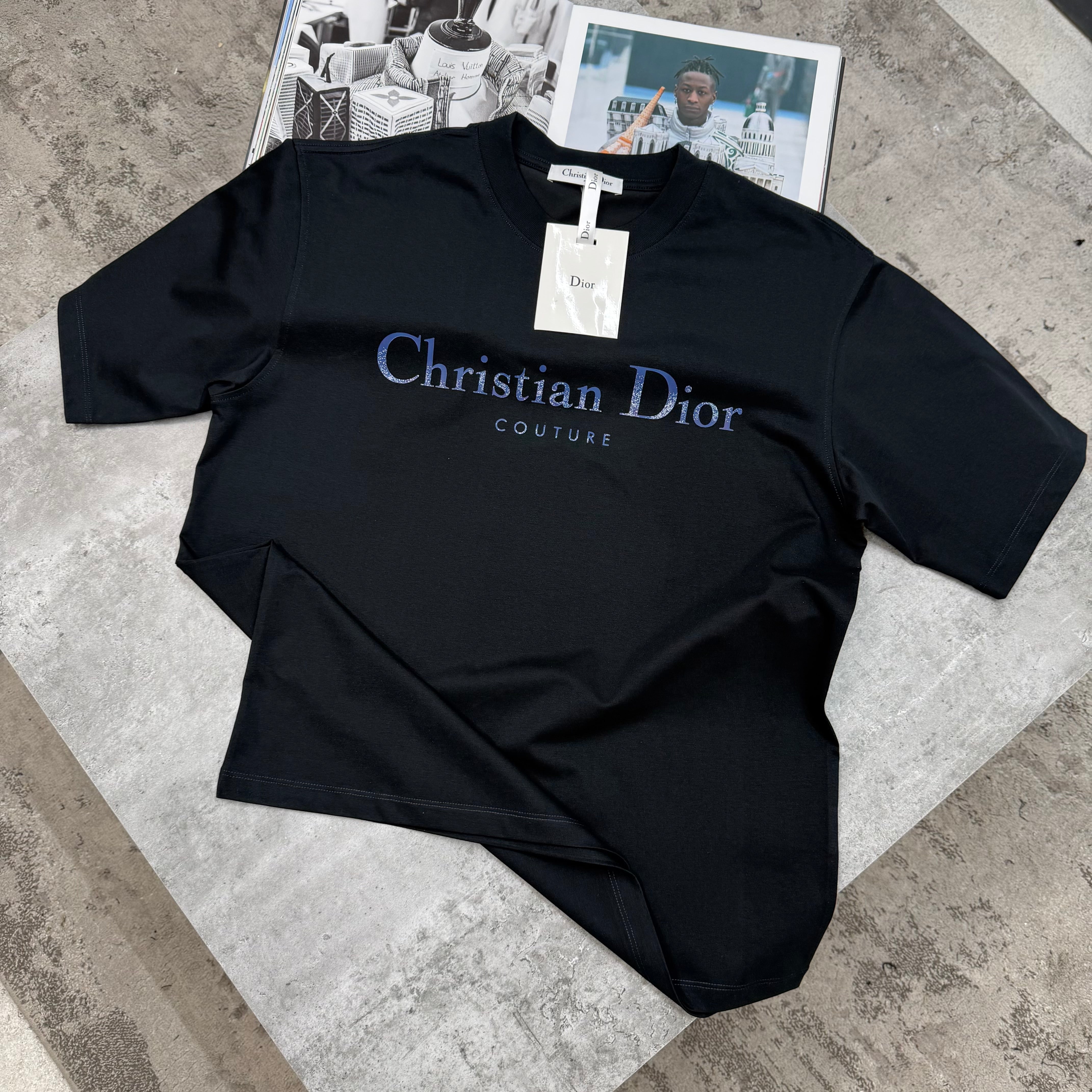 CD - COUTURE PRINT T-SHIRT - BLACK