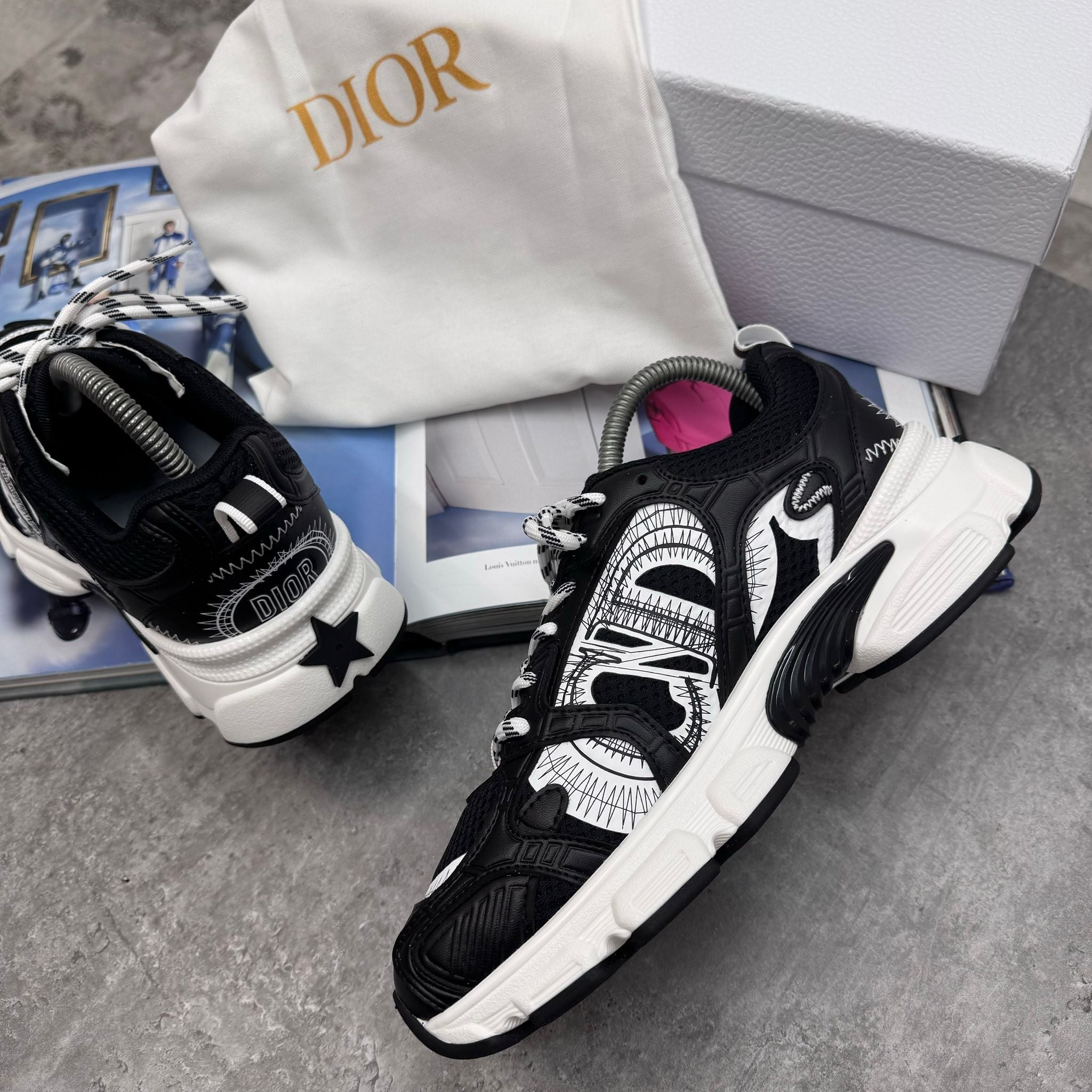 WOMENS CD CHRONO TRAINERS - BLACK/WHITE
