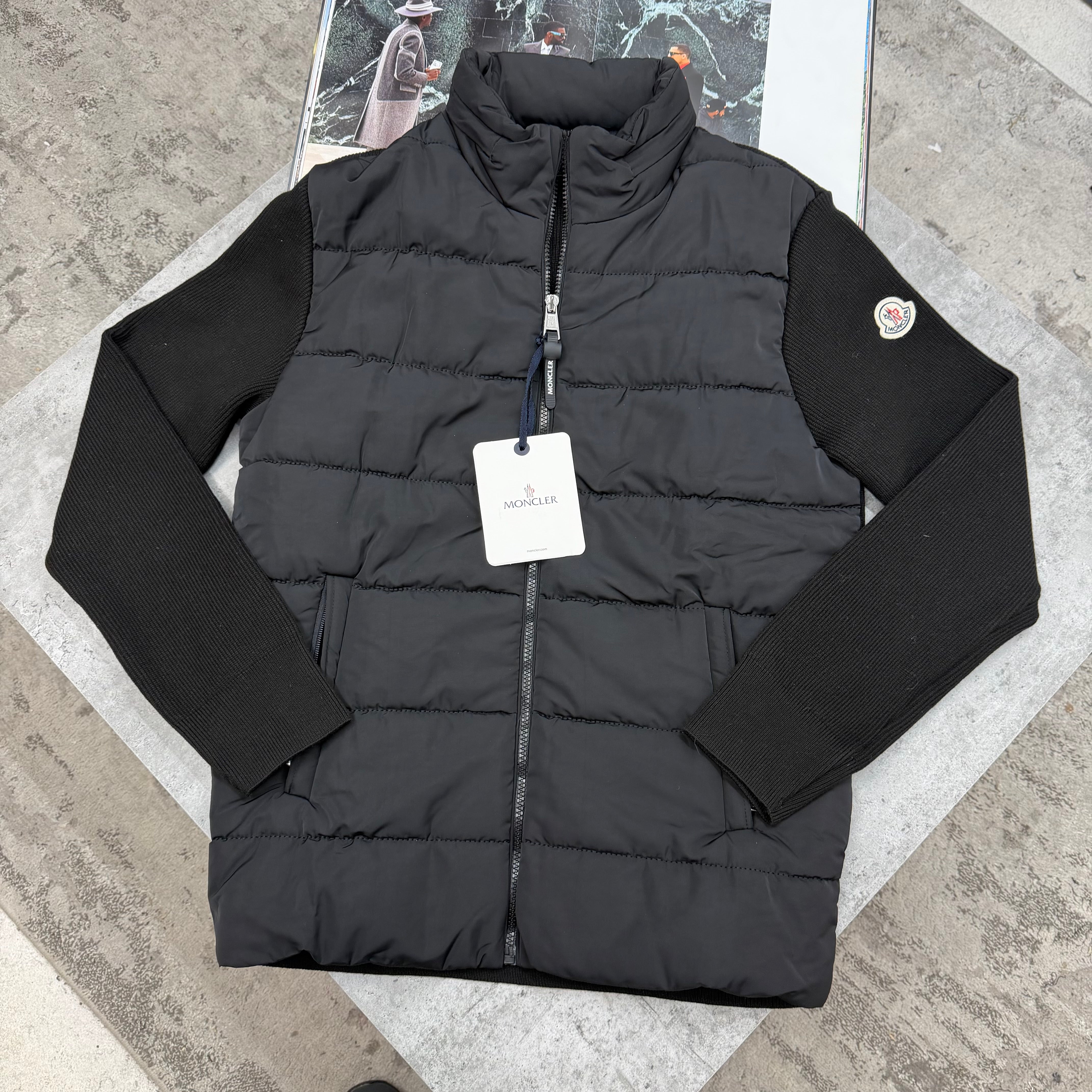 WOOL HOODED JACKET - BLACK