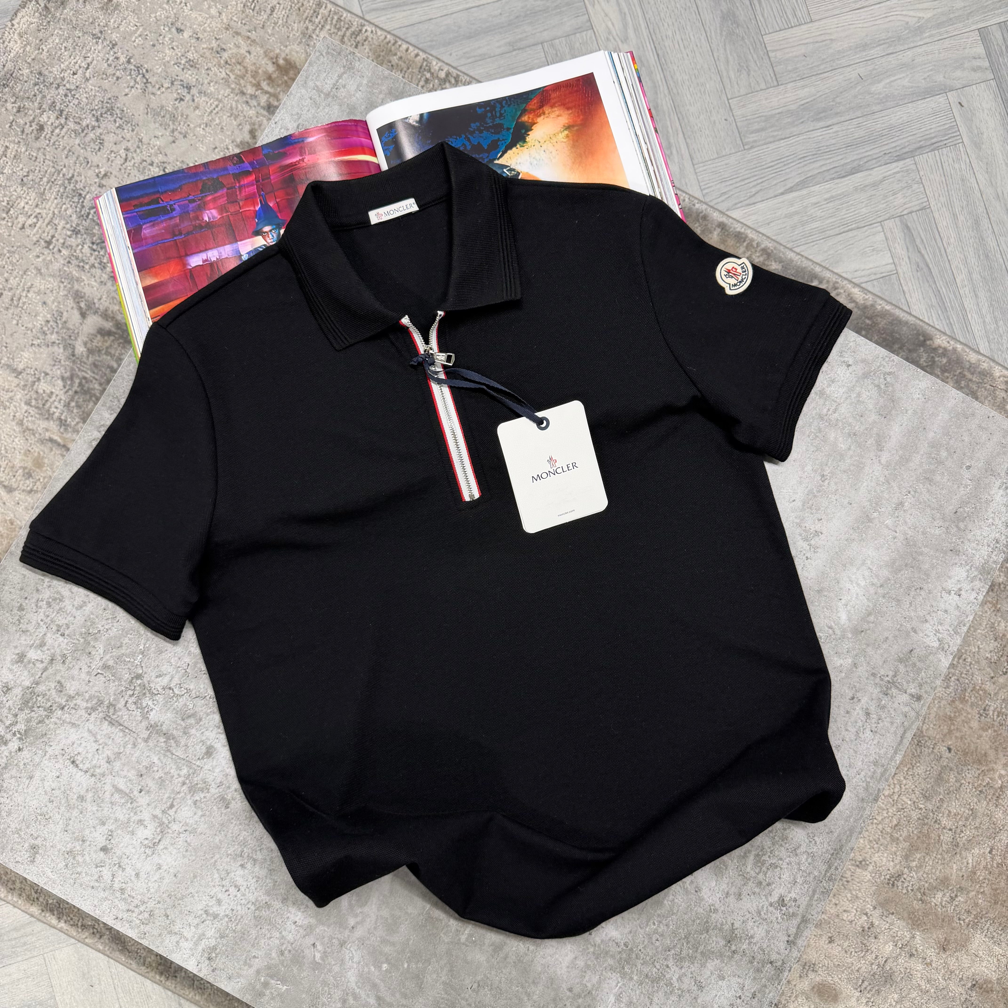 MNCLR ZIP POLO - BLACK