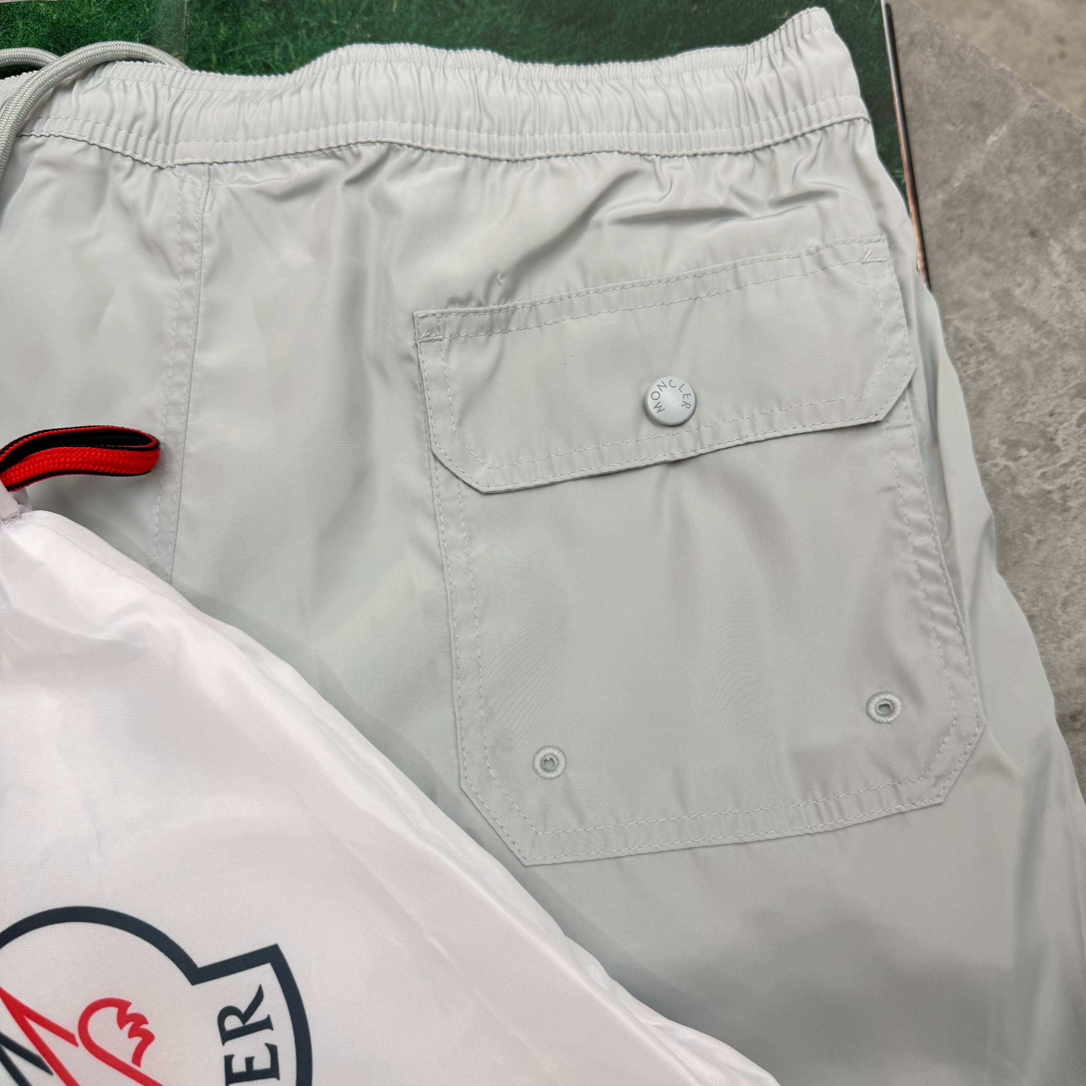 STRIPE BAGGED SWIMS - LIGHT GREY