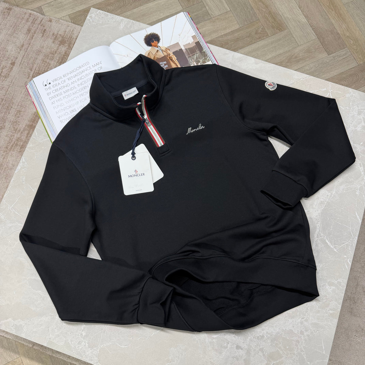 MNCLR HALF ZIP JUMPER - BLACK