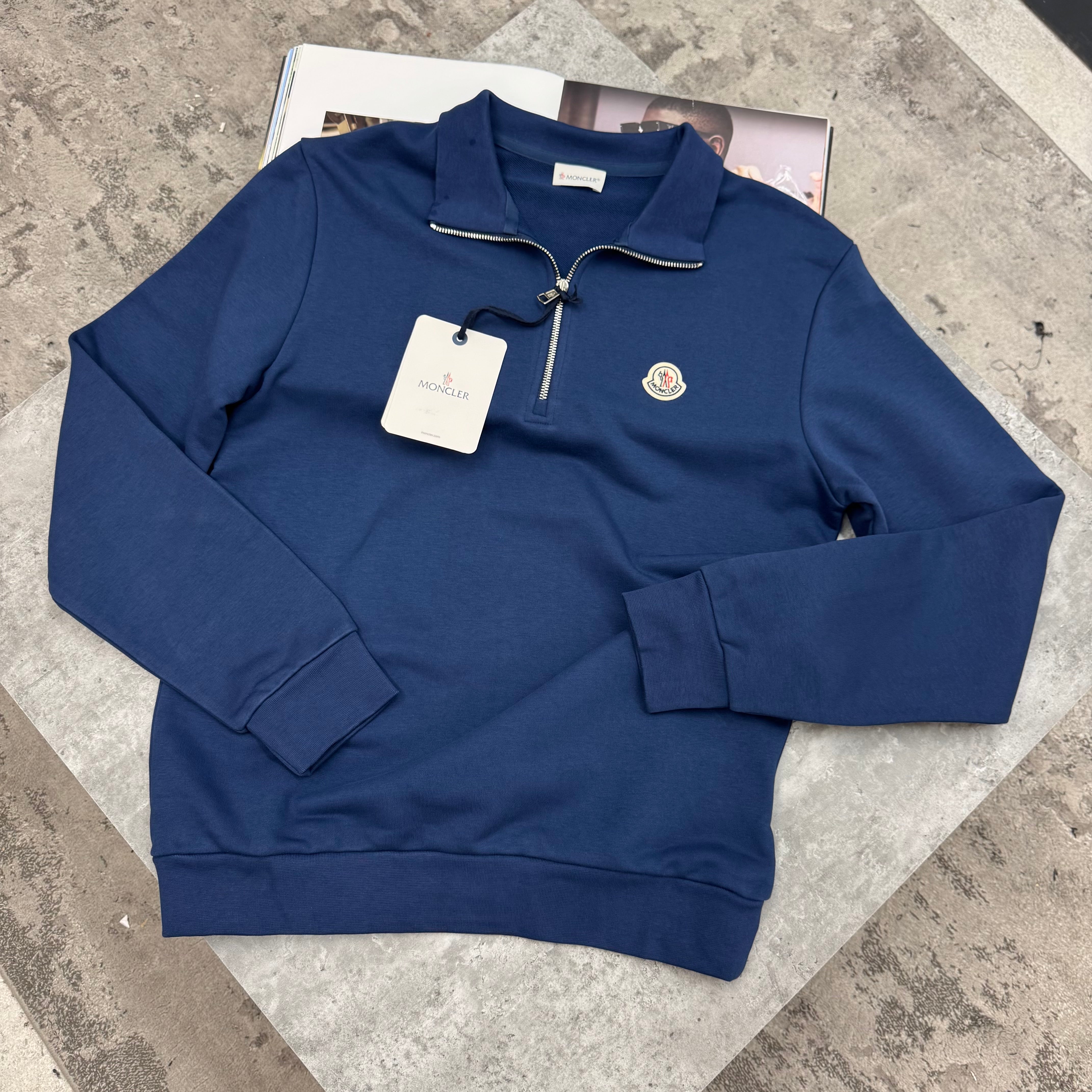 MNCLR - LOGO HALF ZIP JUMPER - INDIGO