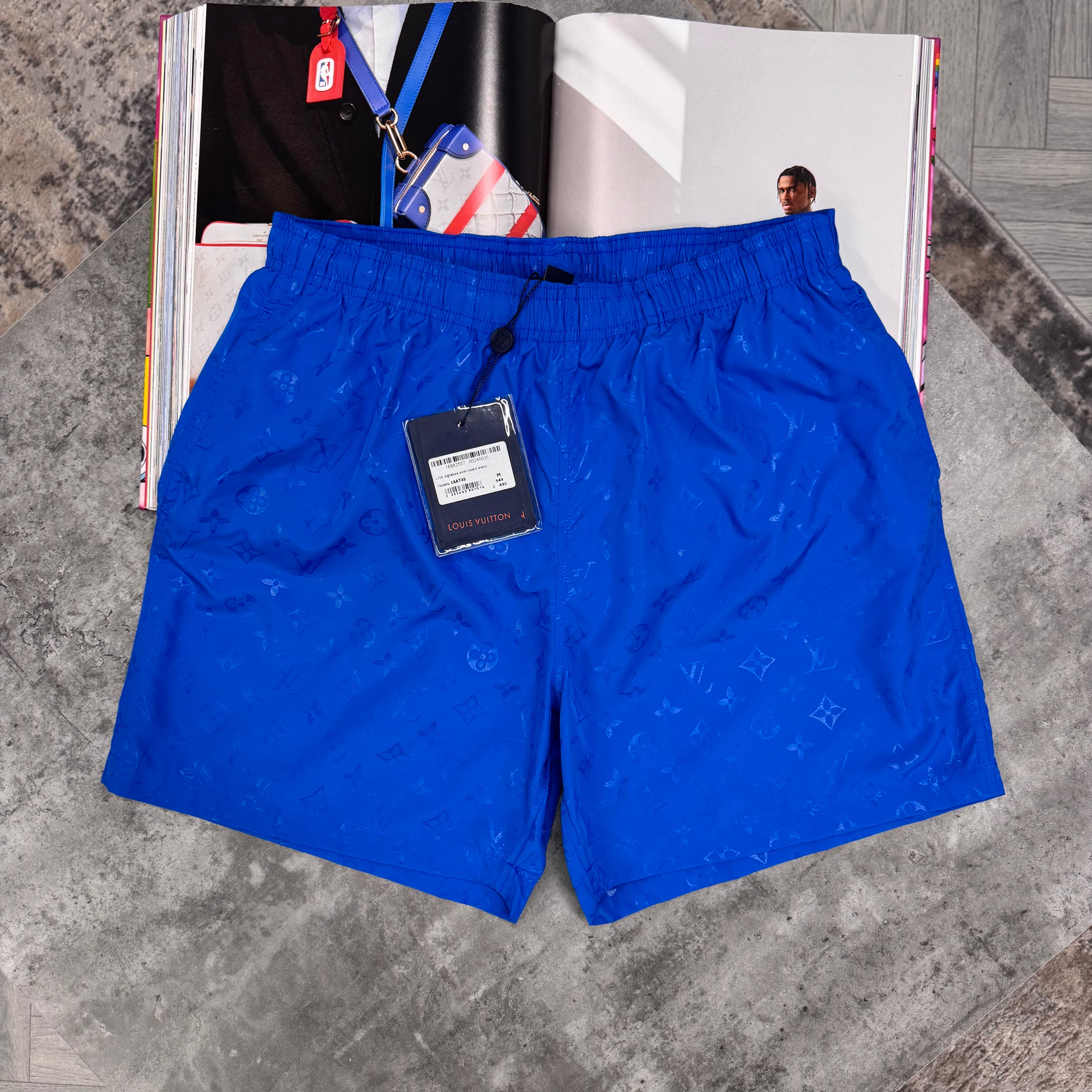 LVE MONOGRAM SWIM SHORTS - ROYAL BLUE