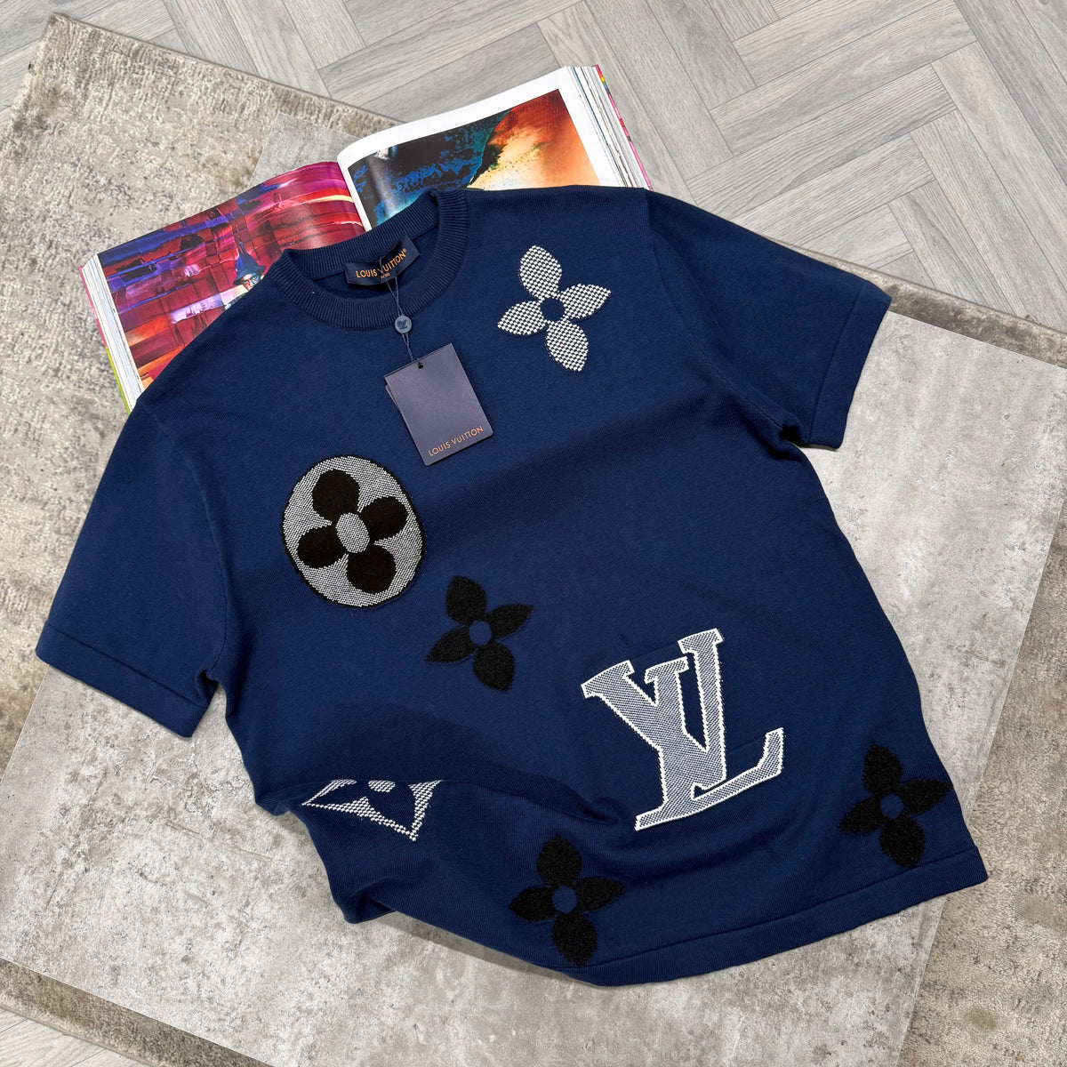 LVE BIG MONOGRAM T SHIRT - NAVY