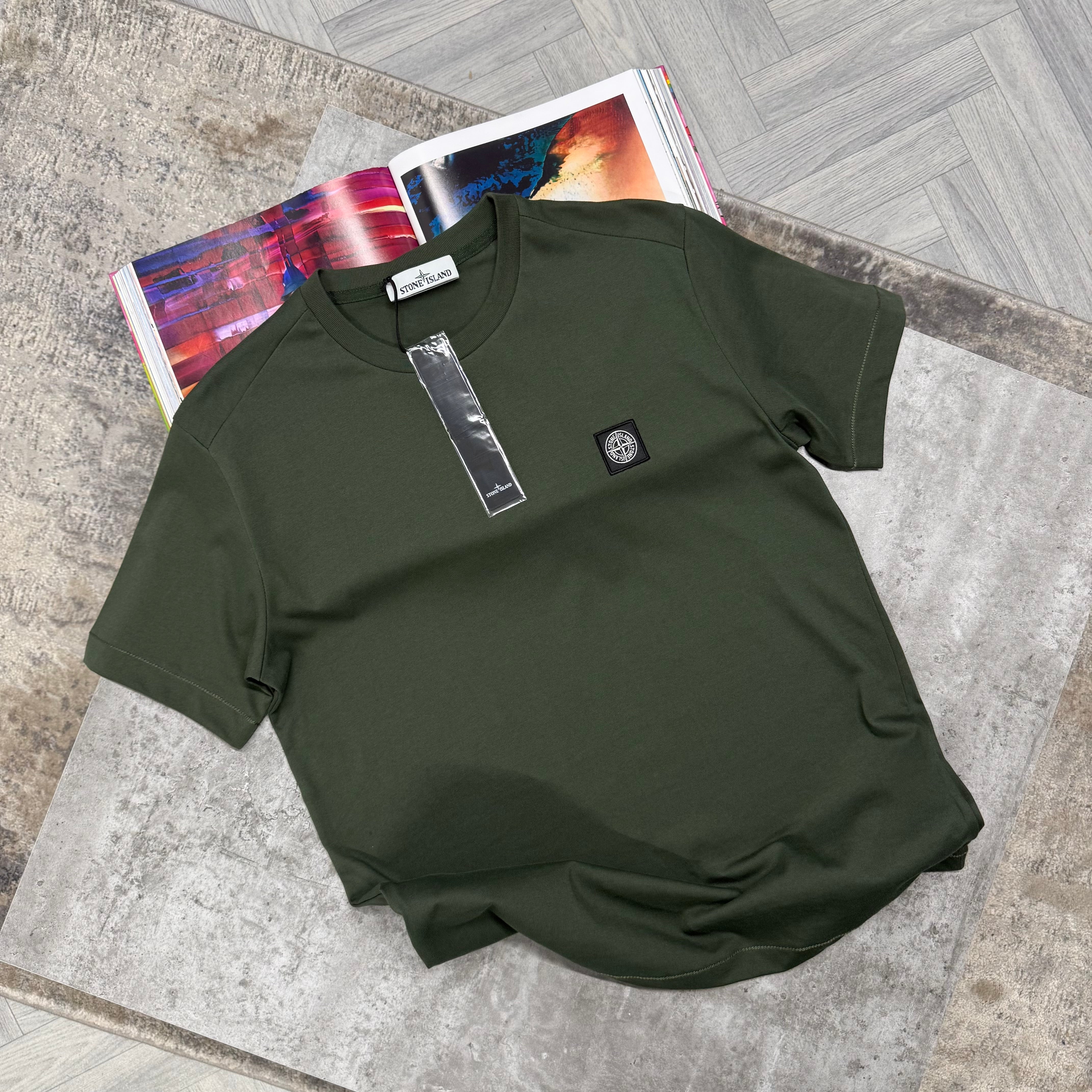 SI SQUARE LOGO T SHIRT - KHAKI