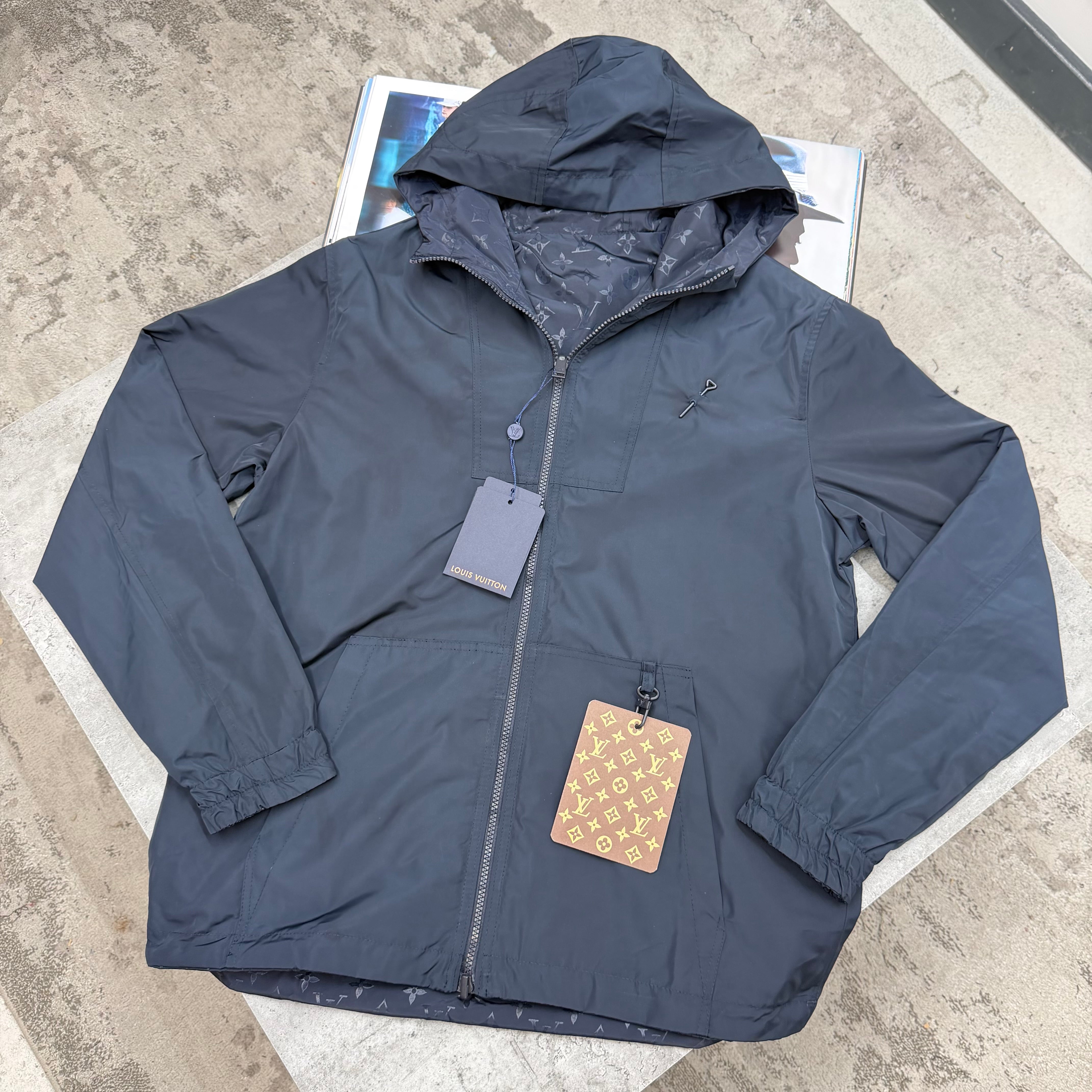 LVE - REVERSIBLE MONOGRAM JACKET - NAVY