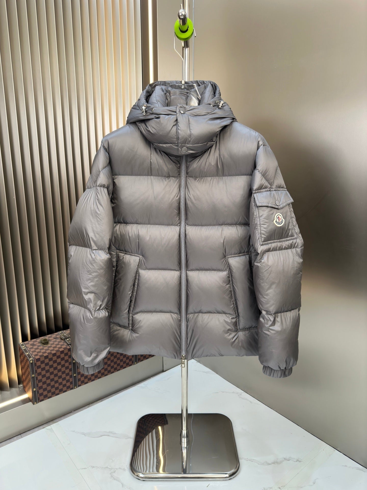 (PRE-ORDER) MNCLR - ZIP UP ARM POCKET COAT - GREY