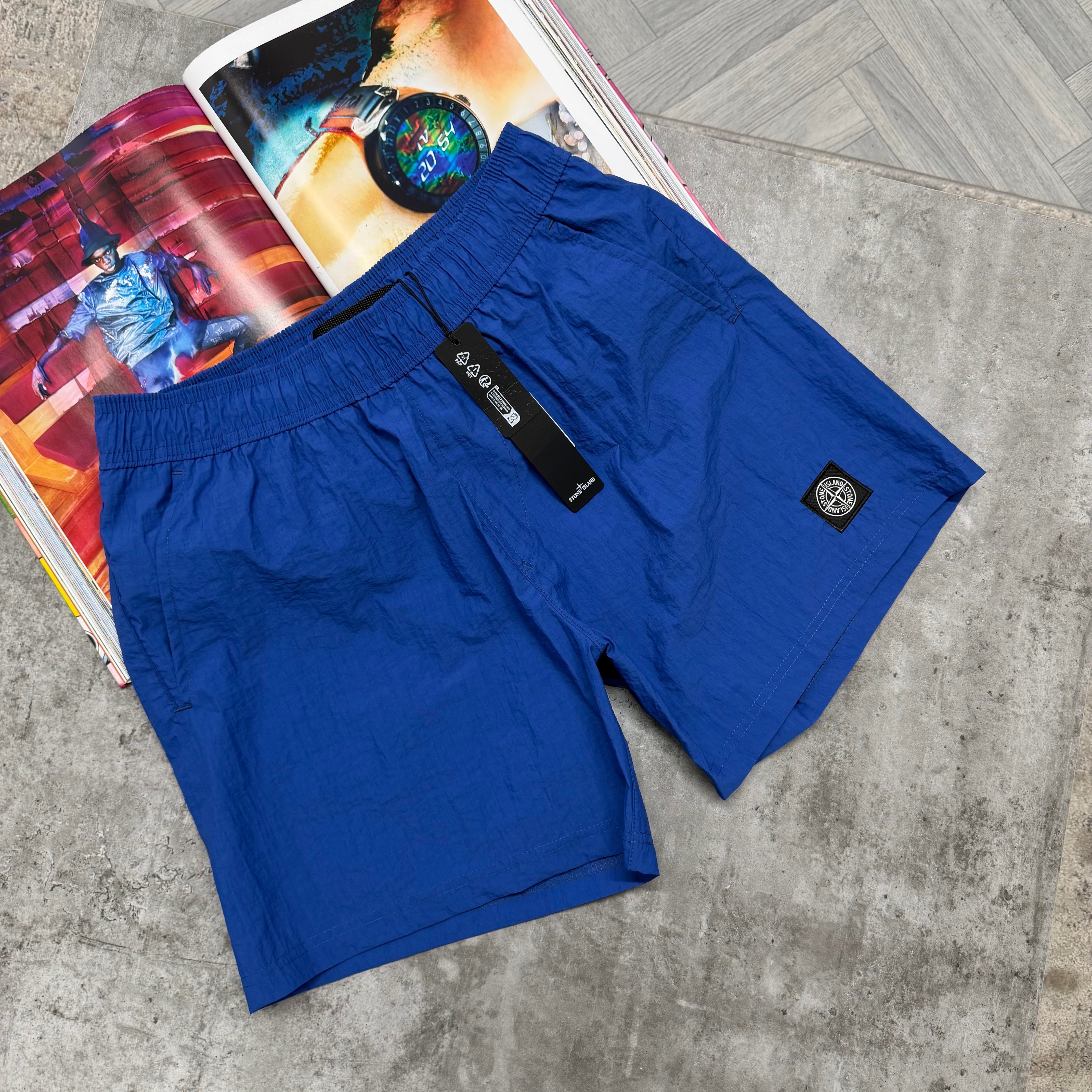 SI SQUARE LOGO SWIM SHORTS - ROYAL BLUE