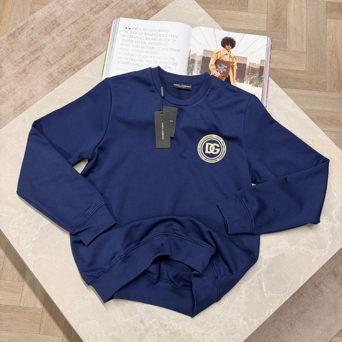 D&G CREWNECK JUMPER - INDIGO