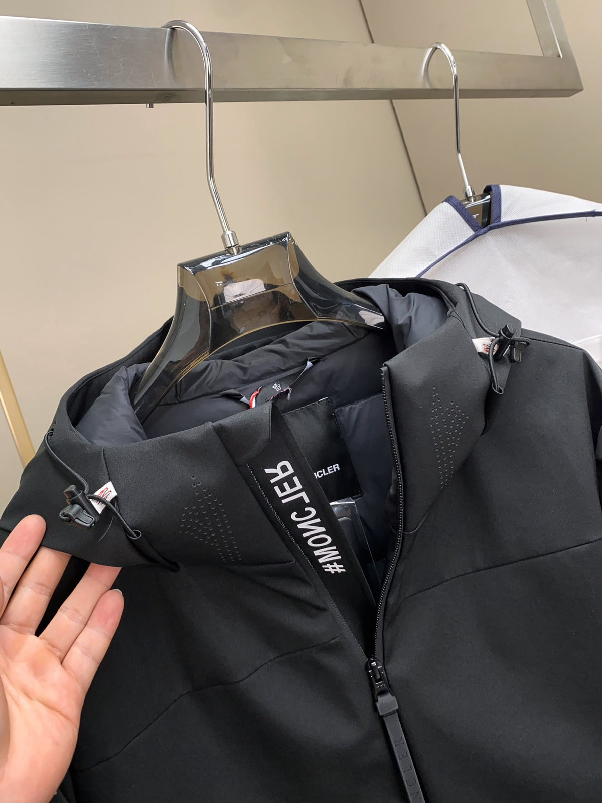 MNCLR BLACK HOODED LIGHTWEIGHT ZIP COAT - (PRE ORDER)