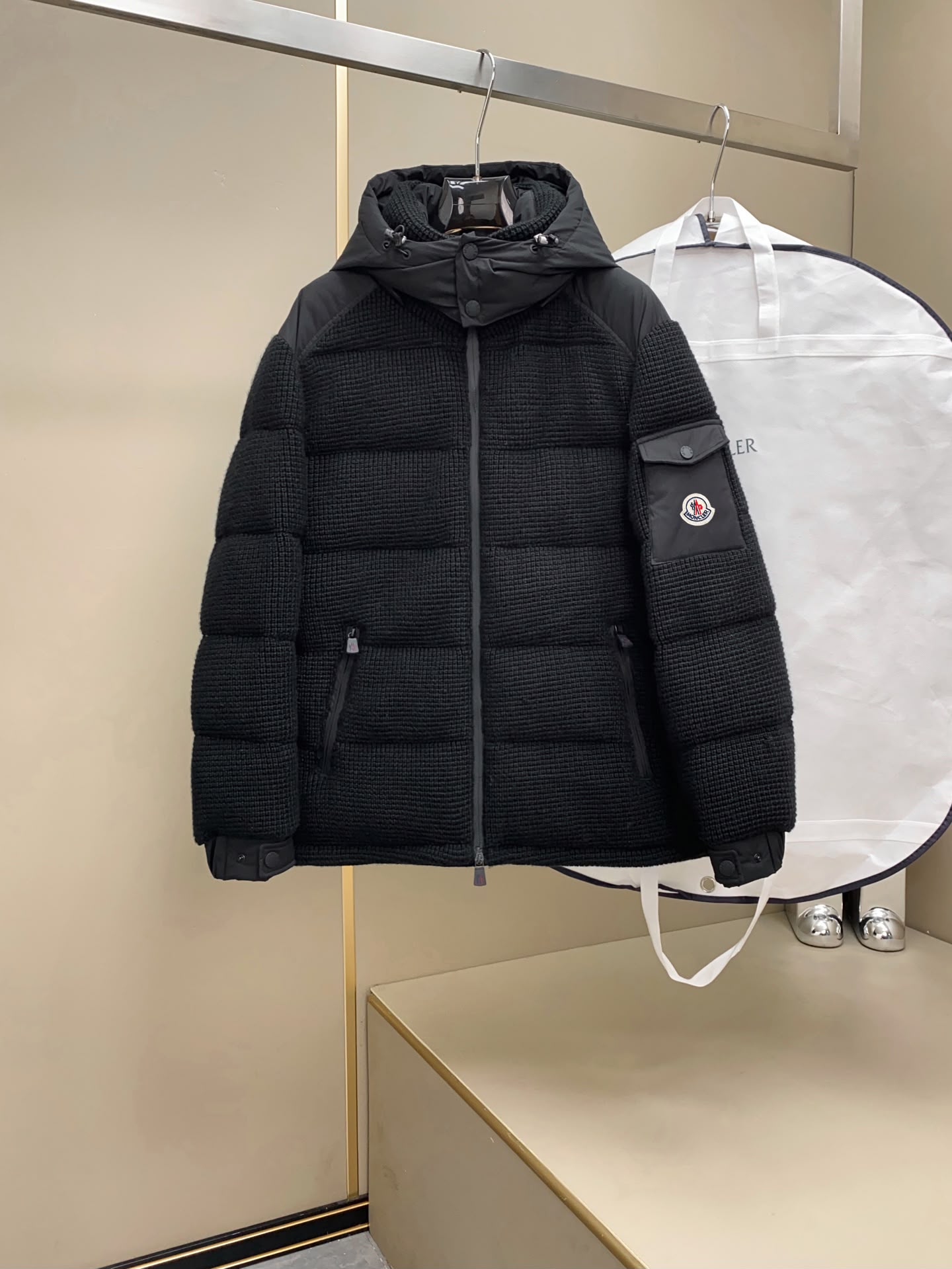 MNCLR BLACK HOODED POCKET COAT - (PRE ORDER)